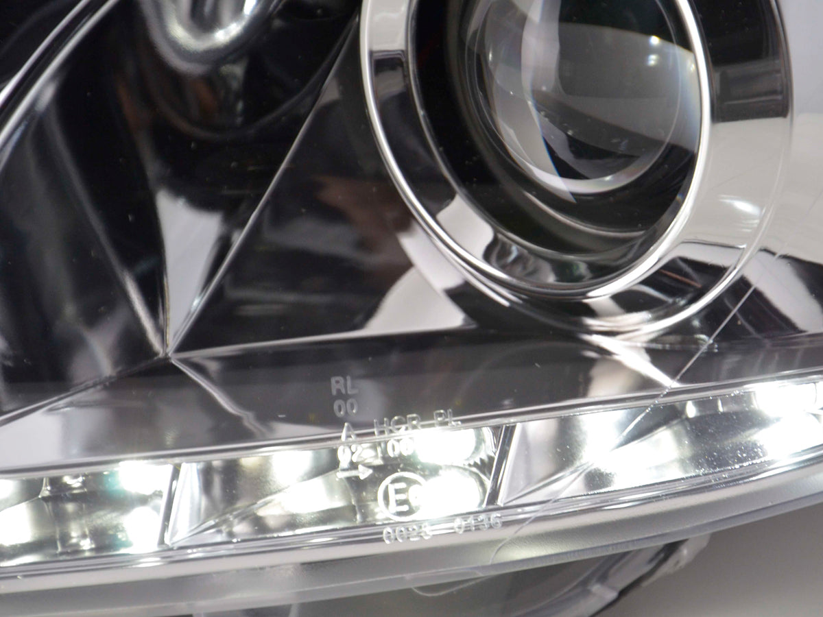 Scheinwerfer Set Daylight LED Tagfahrlicht VW Scirocco 3 Typ 13 chrom Scheinwerfer Set Daylight LED Tagfahrlicht VW Scirocco 3 Typ 13 chrom